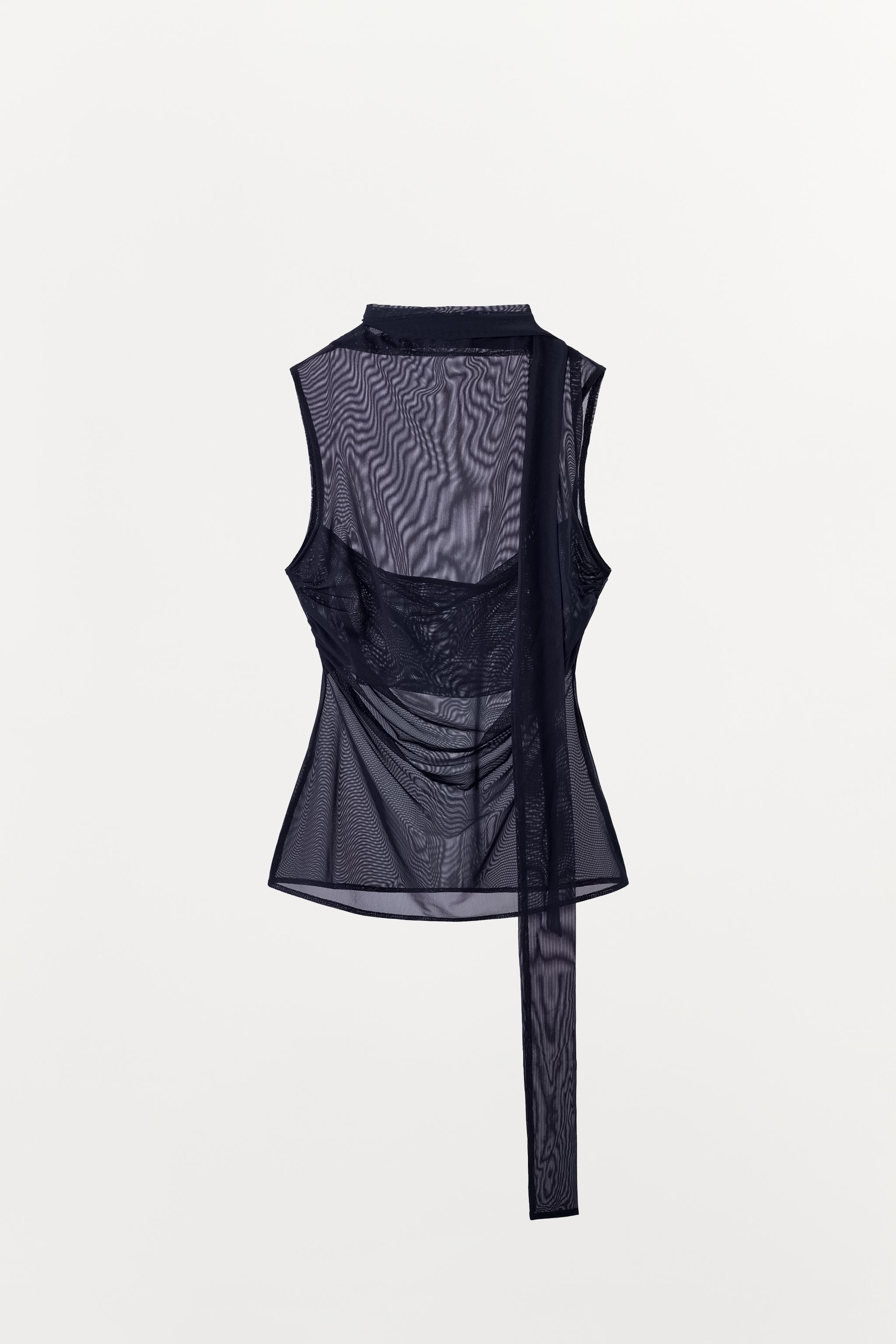 TOP EN TULLE ET FOULARD